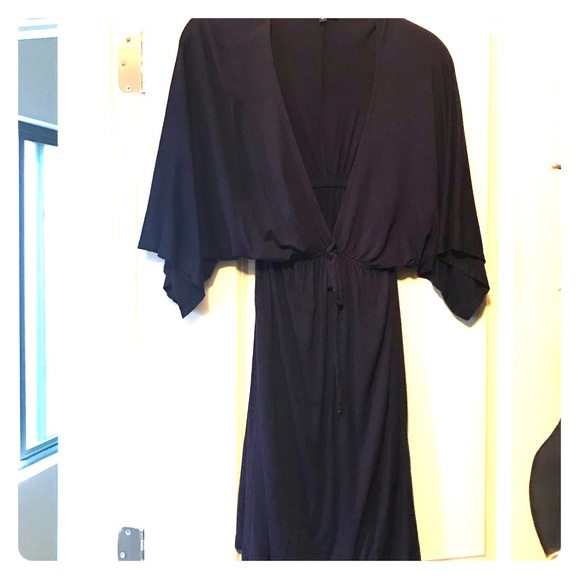 Scoop NYC Jersey Deep V Front Tie Cover-up, Size S - Picture 1 of 3